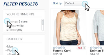 SearchSpring faceted navigation